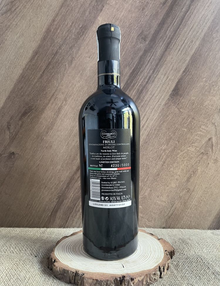 Rượu Vang Merlot Friuli DOC <5% ABV*