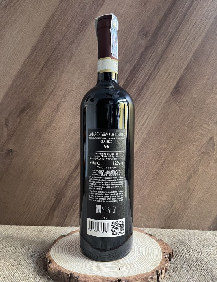 Rượu Vang Đỏ Salgari Amarone D.O.C.G<5% ABV*