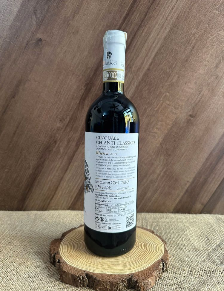 Rượu Vang Đỏ Cinquale Chianti Classico Riserva D.O.C.G (Lá Vàng) <5% ABV*